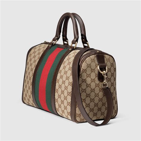 gucci vintage gg pattern boston bag